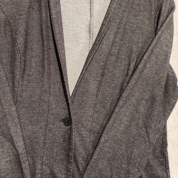 J. Jill Womens Gray Rayon Blend One Button Stretch Jacket Blazer Size S Petite - Picture 2 of 10